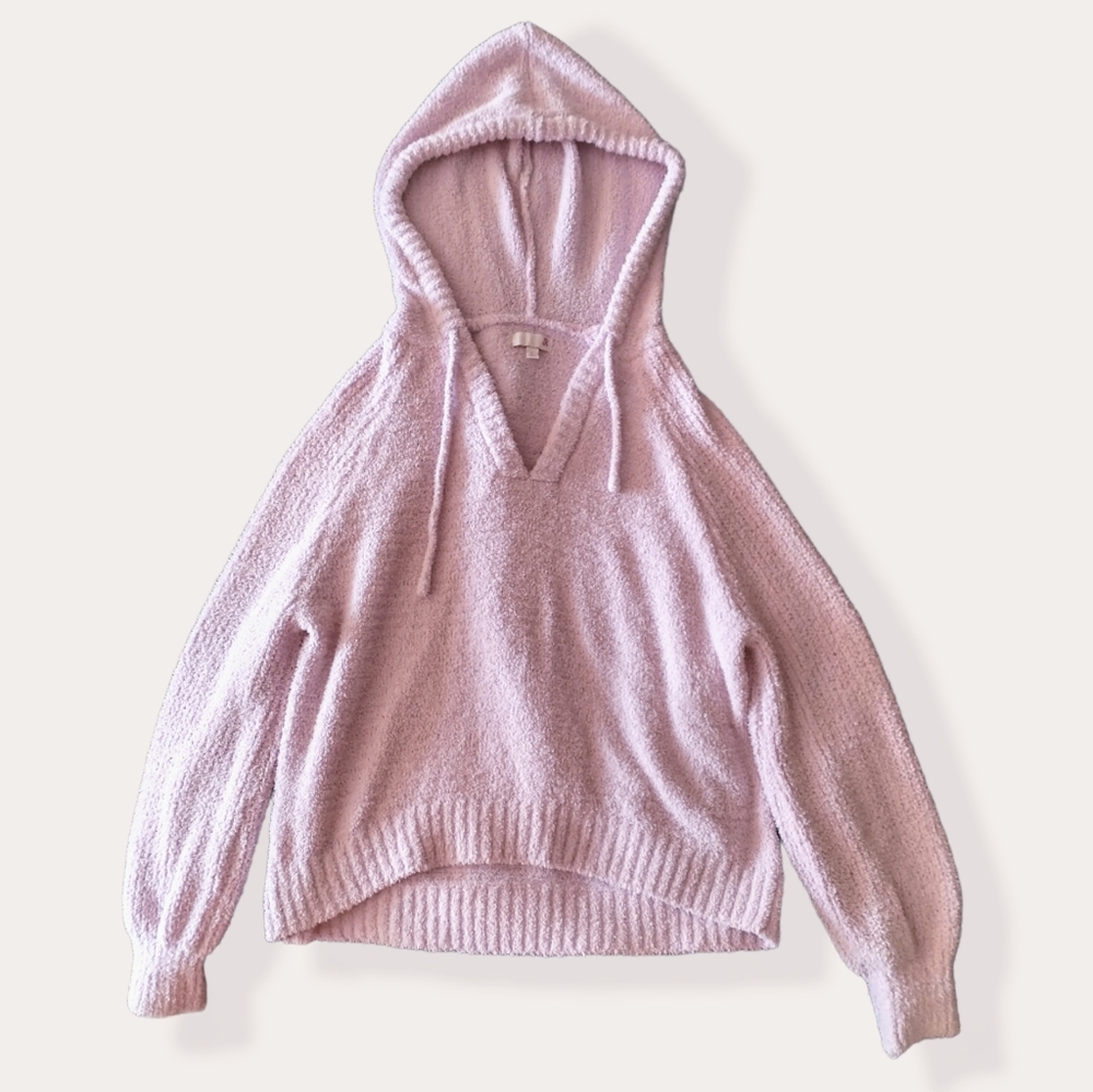 Light Purple Cropped Sweater Hoodie